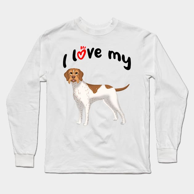 I Love My German Wirehaired Pointer Dog Long Sleeve T-Shirt by millersye